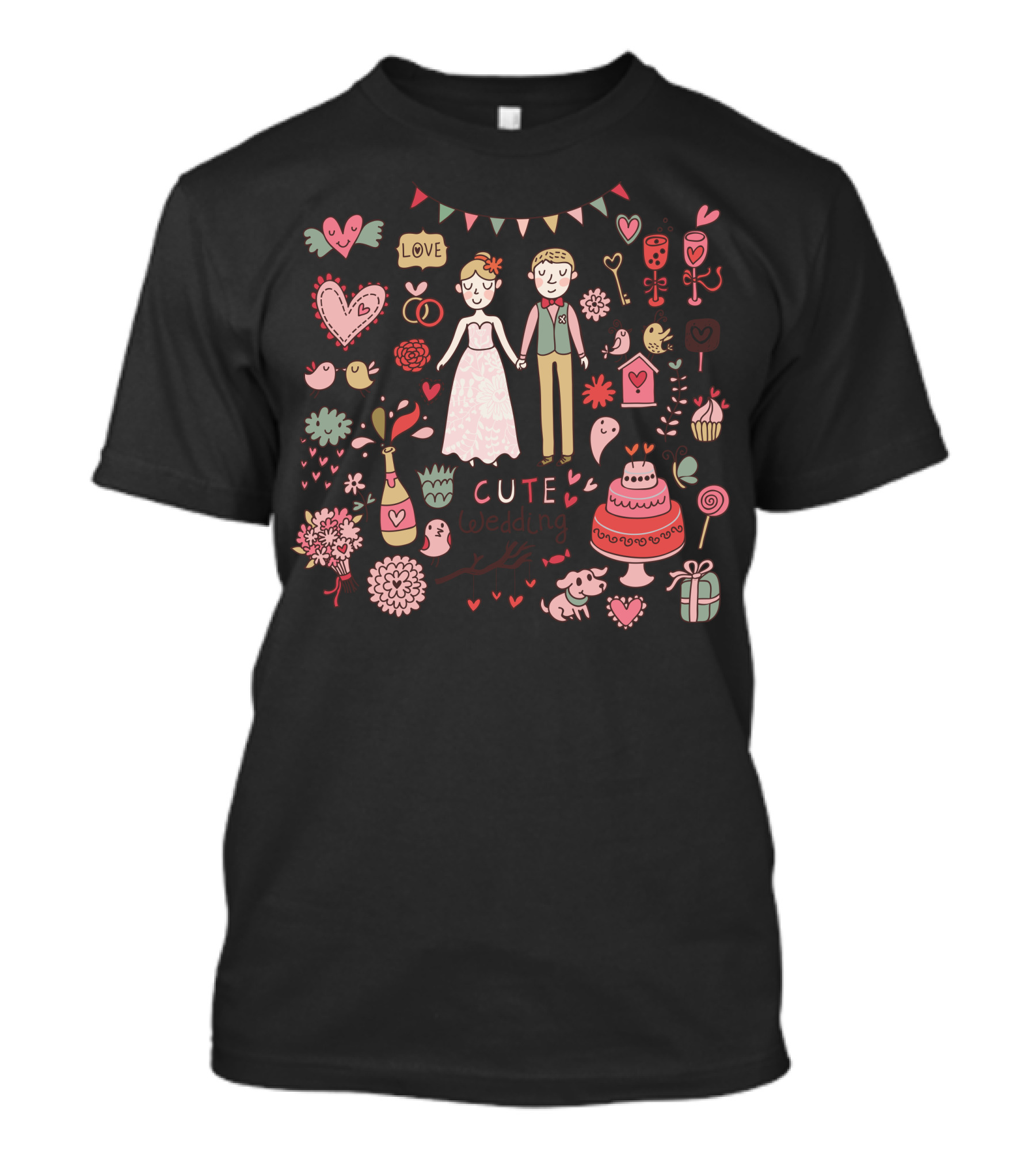 Love Celebration Cute Wedding Festive Symbols T-Shirt