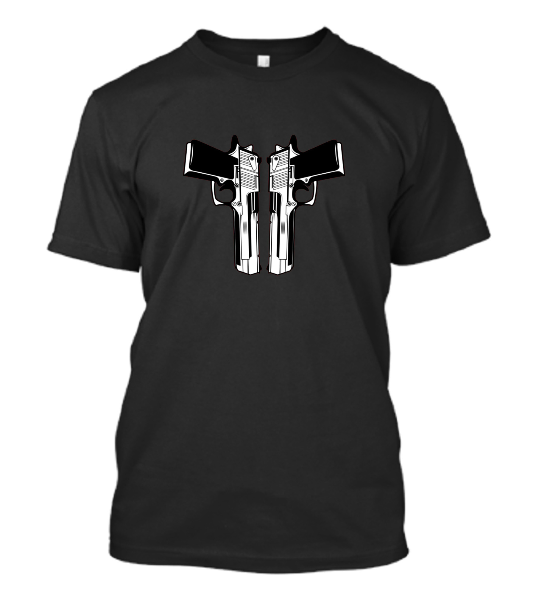 Dual Pistols Mirror Pair 1911 Handguns T-Shirt