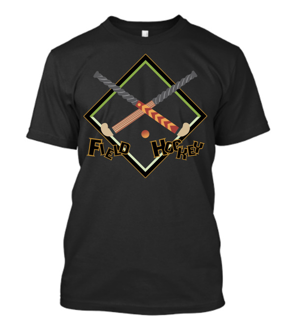 Field Hockey Sticks And Ball In T-Shirt