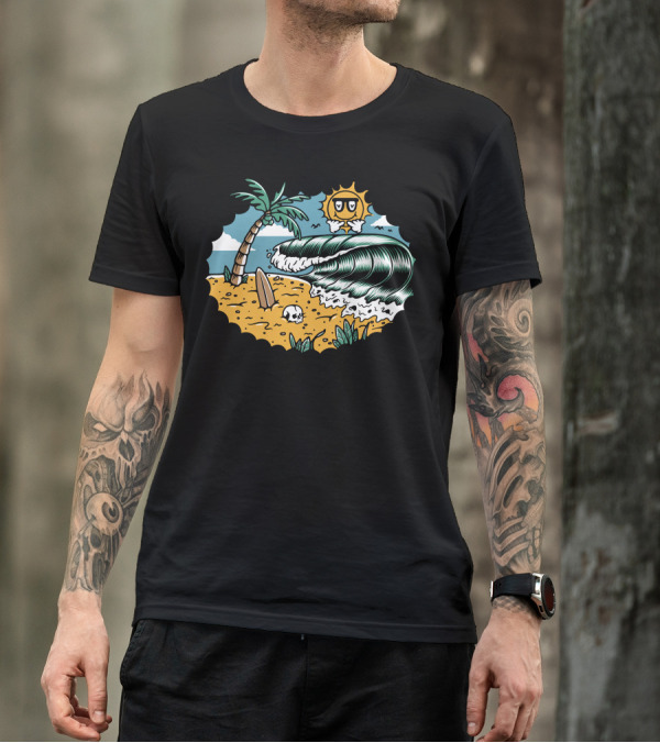 Good Wave Sun And Surf Island Scene T-Shirt