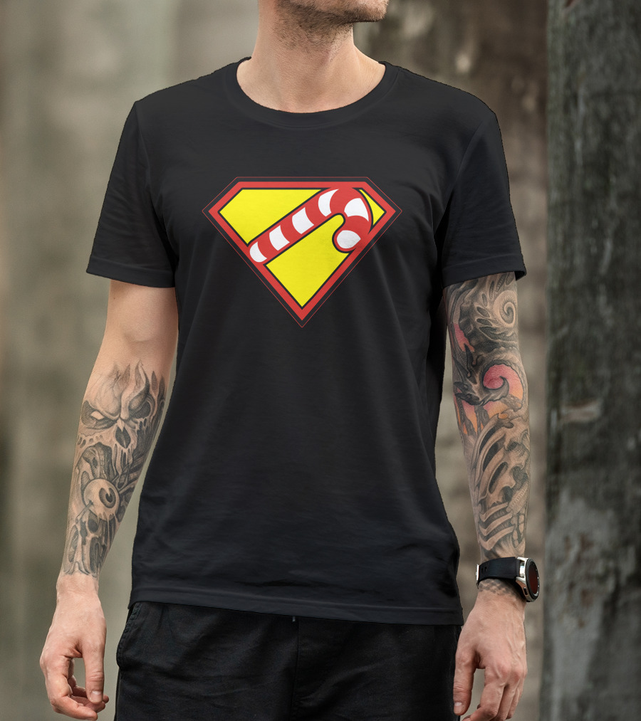 Hero Holidays Xmas Christmas Super Candy Cane T-Shirt