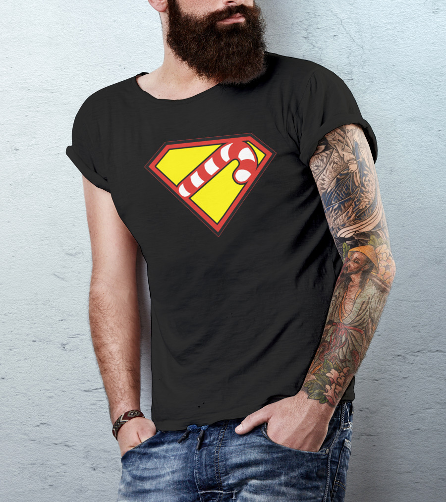 Hero Holidays Xmas Christmas Super Candy Cane T-Shirt