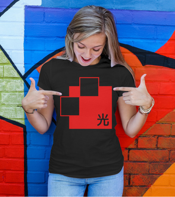 Hikari Ltd Red Minimalist Design With Kanji T-Shirt