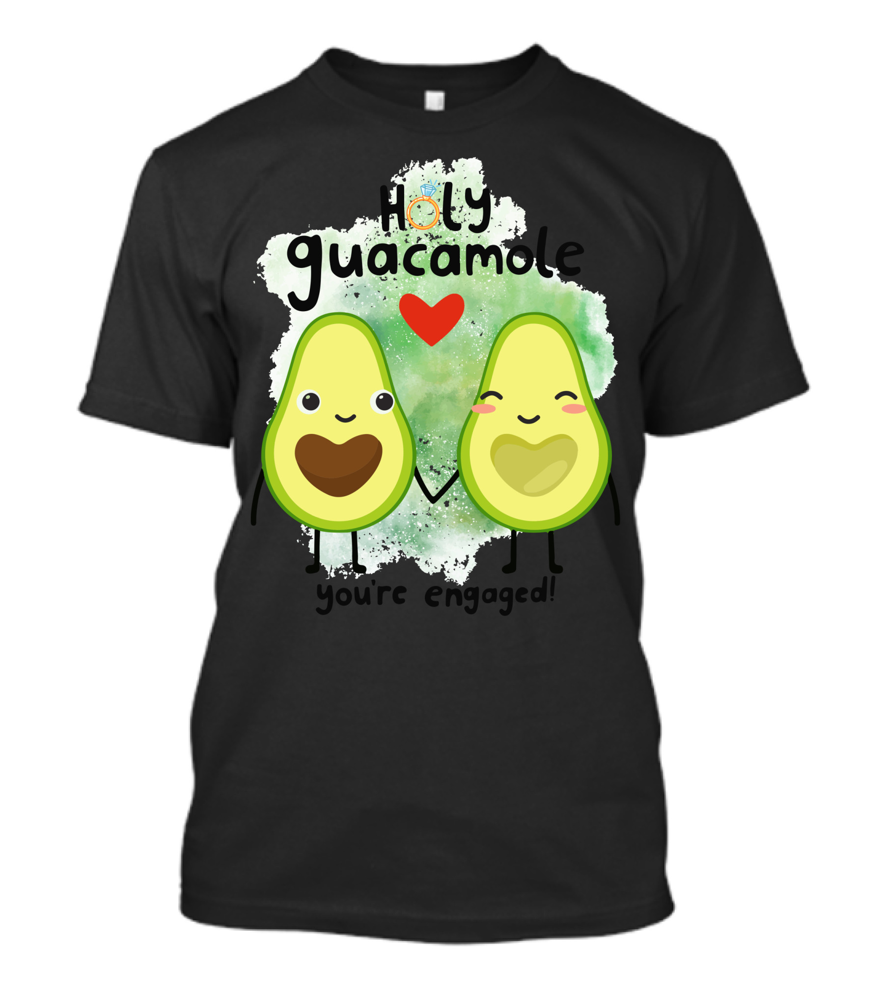 Holy Guacamole You're Engaged Avocado Couple Heart T-Shirt
