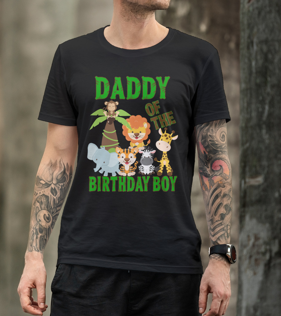 Daddy Of The Birthday Boy Jungle Animals T-Shirt
