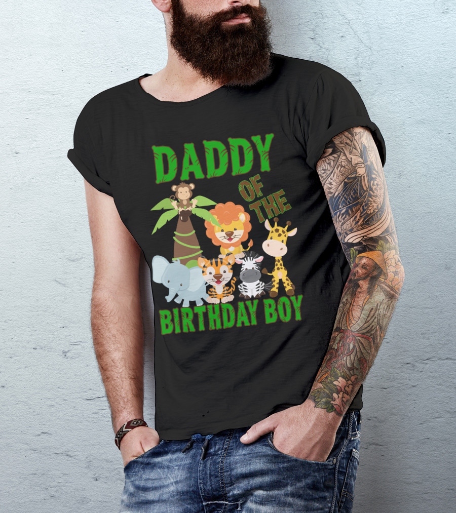 Daddy Of The Birthday Boy Jungle Animals T-Shirt