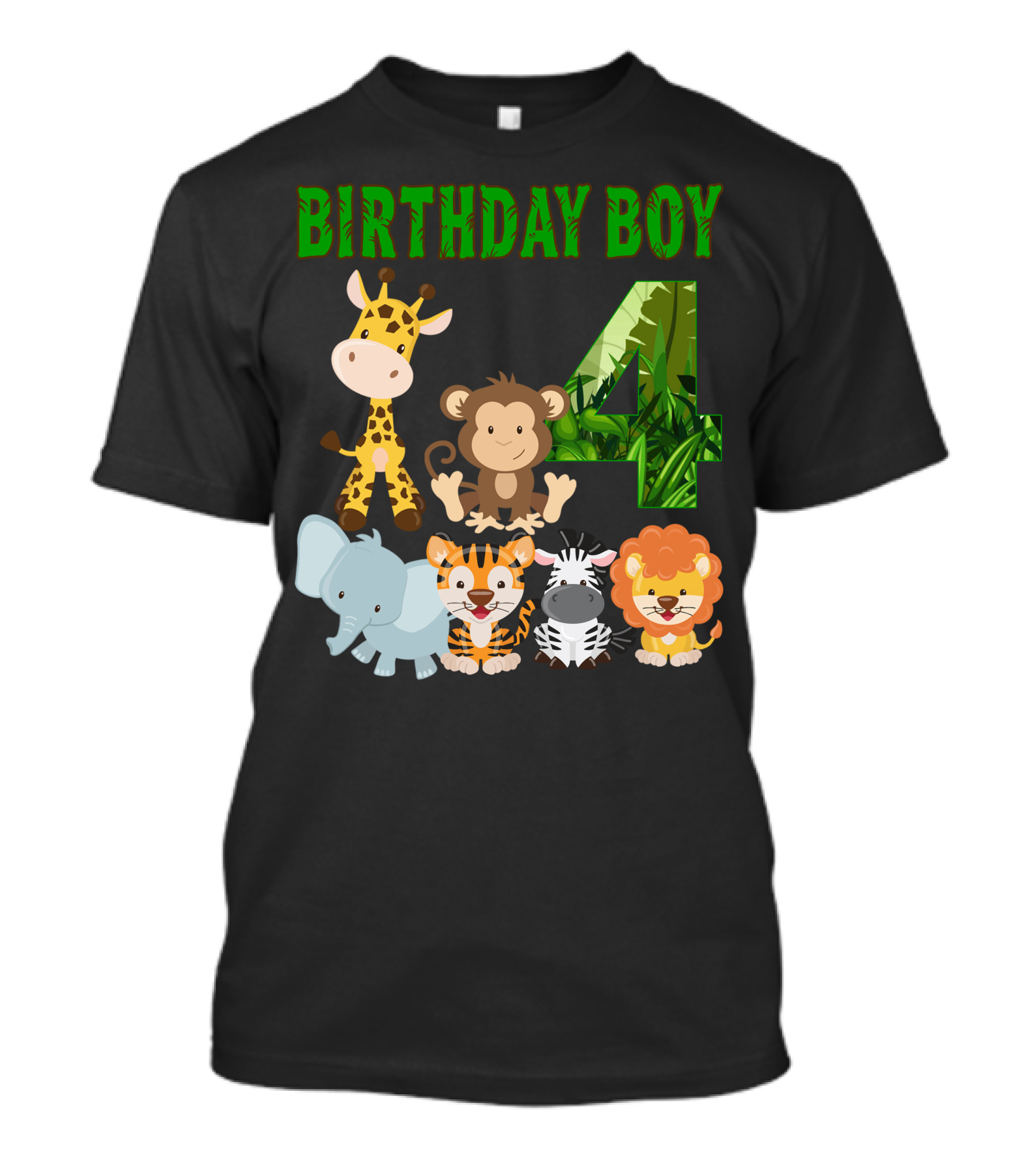 Birthday Boy Jungle Animals 4 T-Shirt