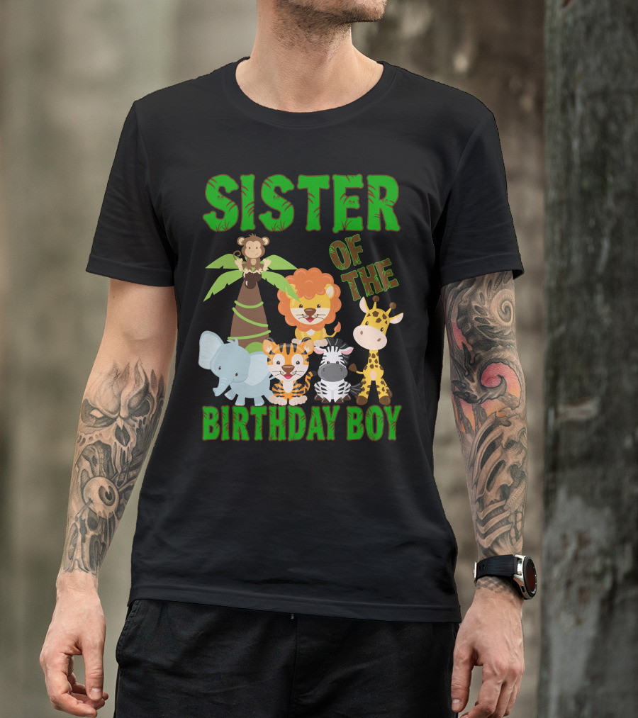 Sister Of The Birthday Boy Jungle Animals T-Shirt