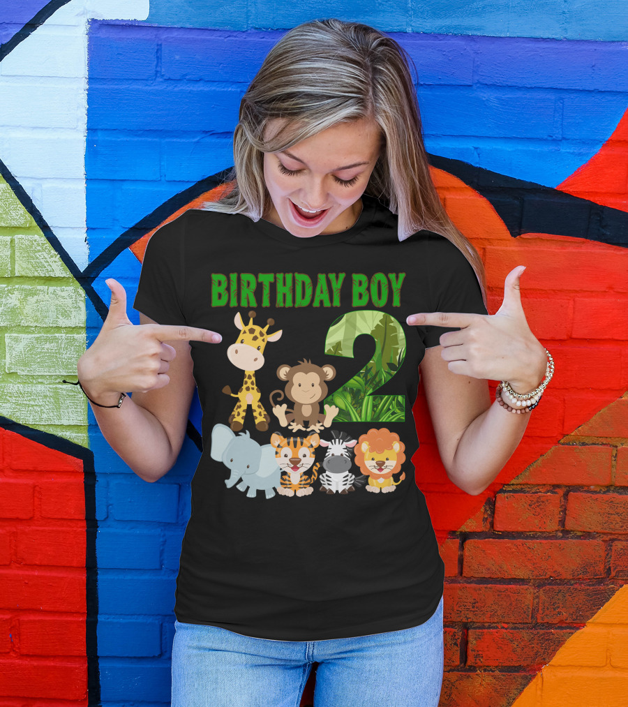 Birthday Boy Two Safari Animals T-Shirt
