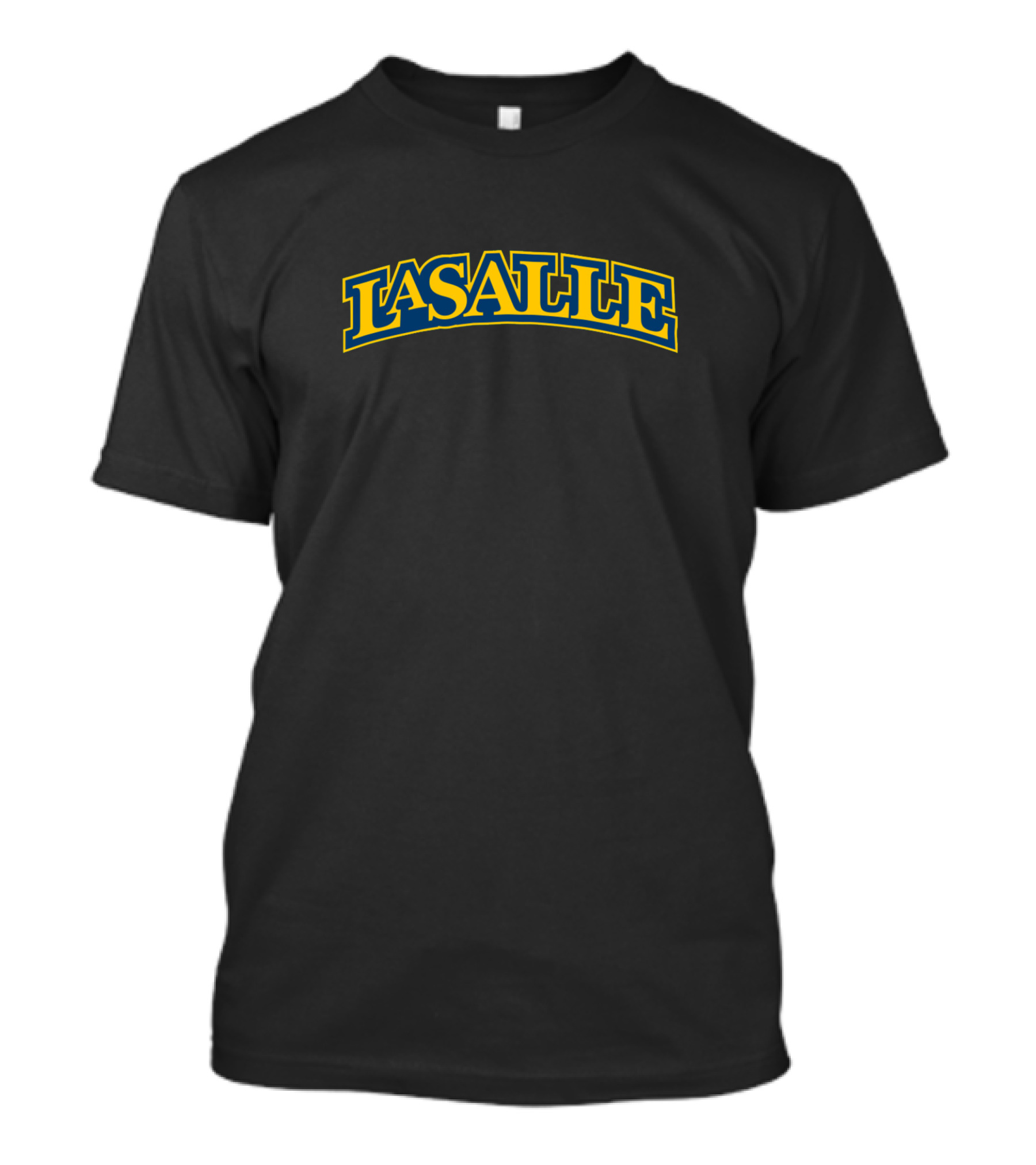 La Salle Explorers Wordmark Golden Blue Arch Text T-Shirt
