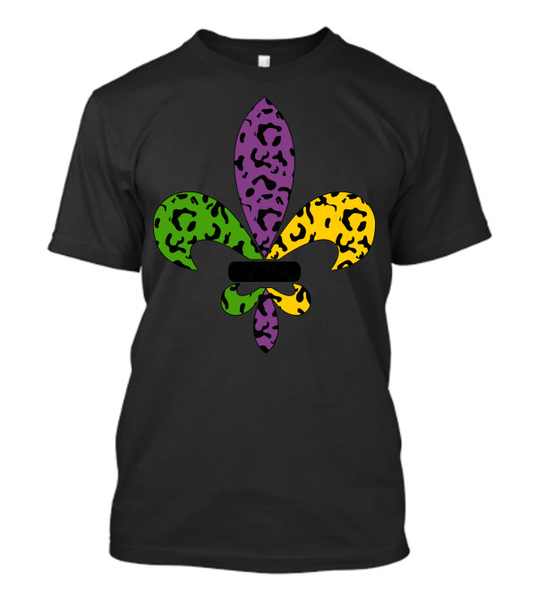 Fleur De Lis Mardi Gras Leopard Print T-Shirt