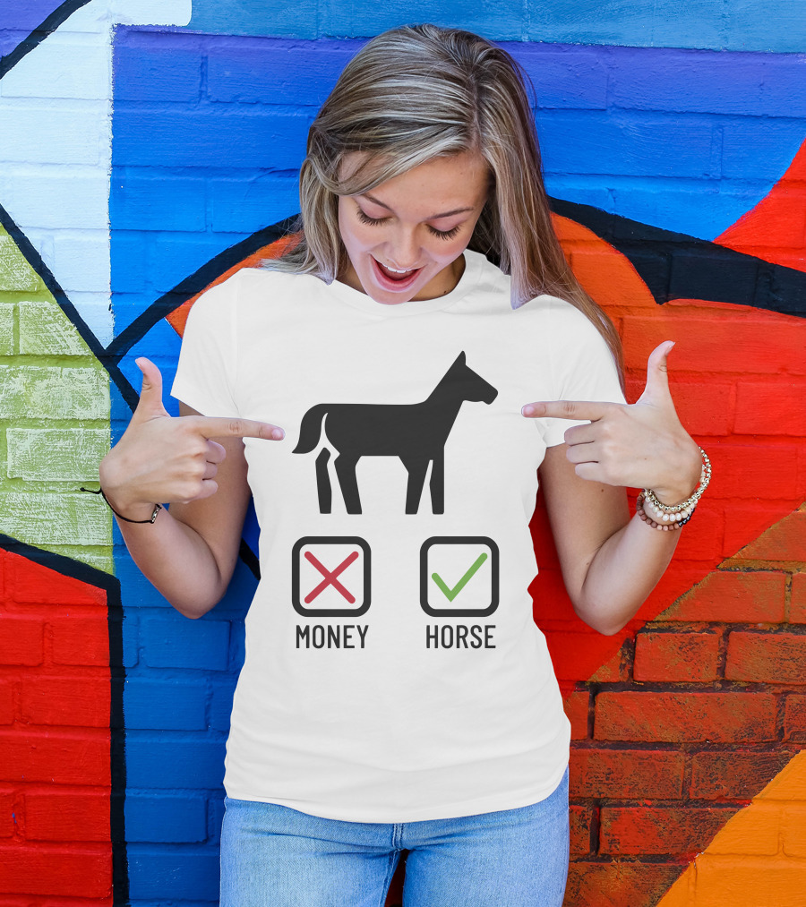 No Money X Check Horse T-Shirt