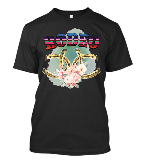 Rodeo Horseshoe Floral Cowboy Roses T-Shirt