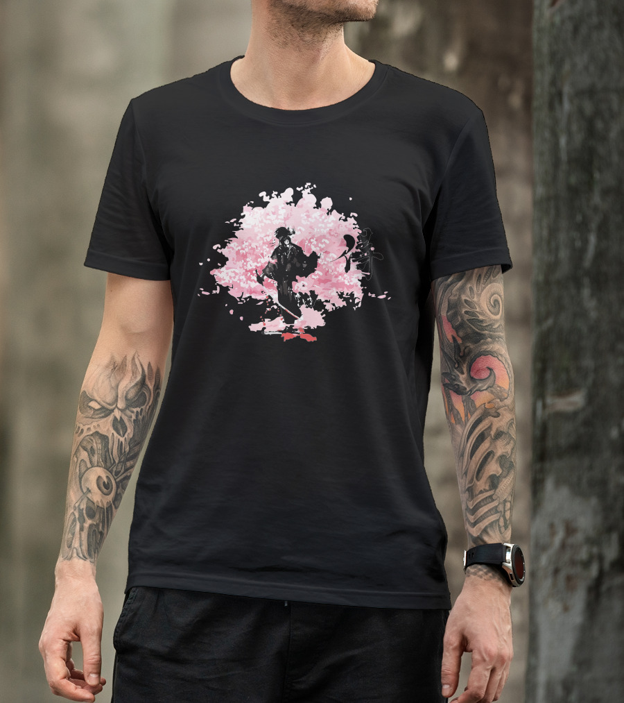 Ronin Samurai Cherry Blossom Warrior T-Shirt