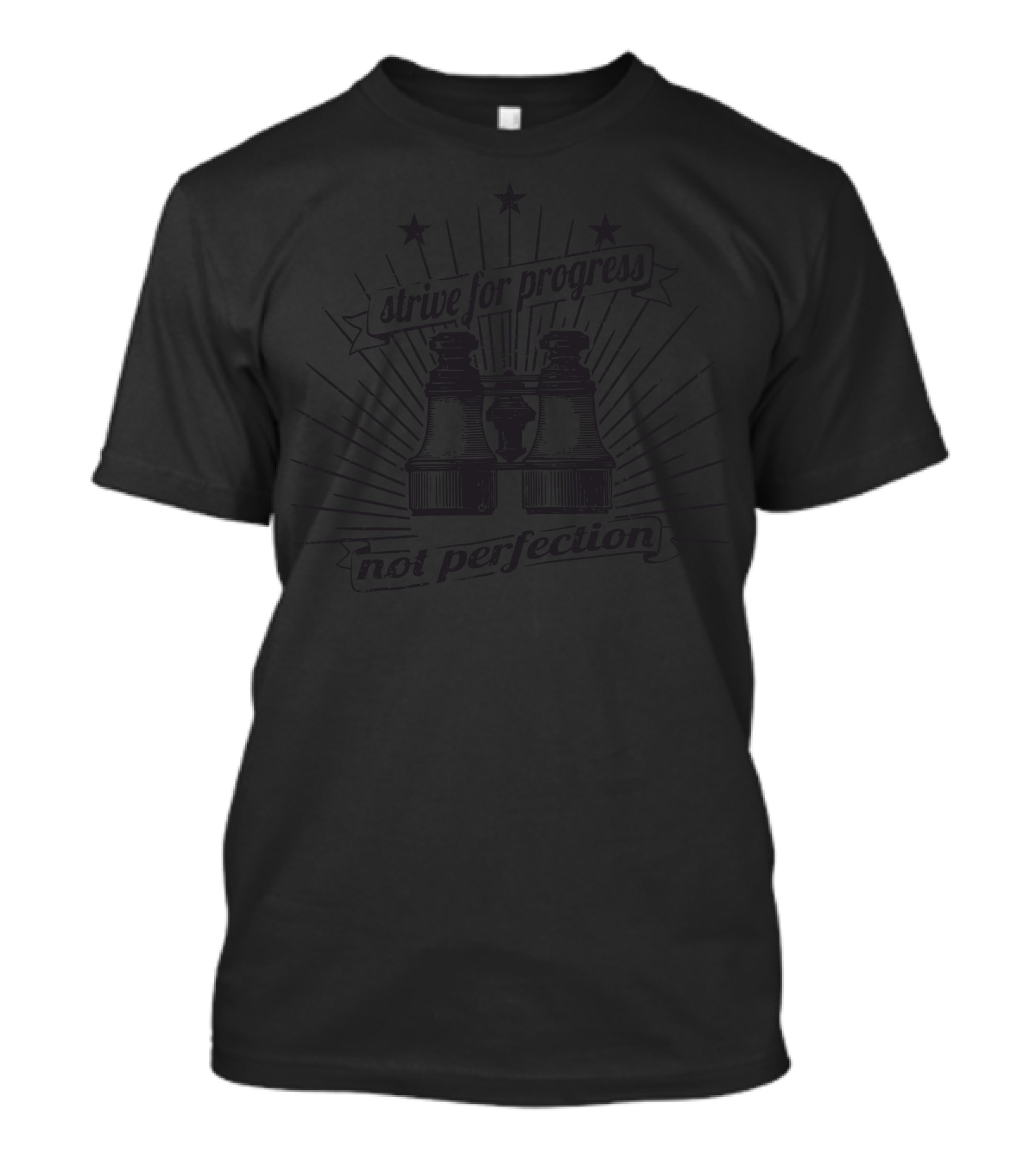 Strive For Progress Not Perfection Binoculars And Stars T-Shirt