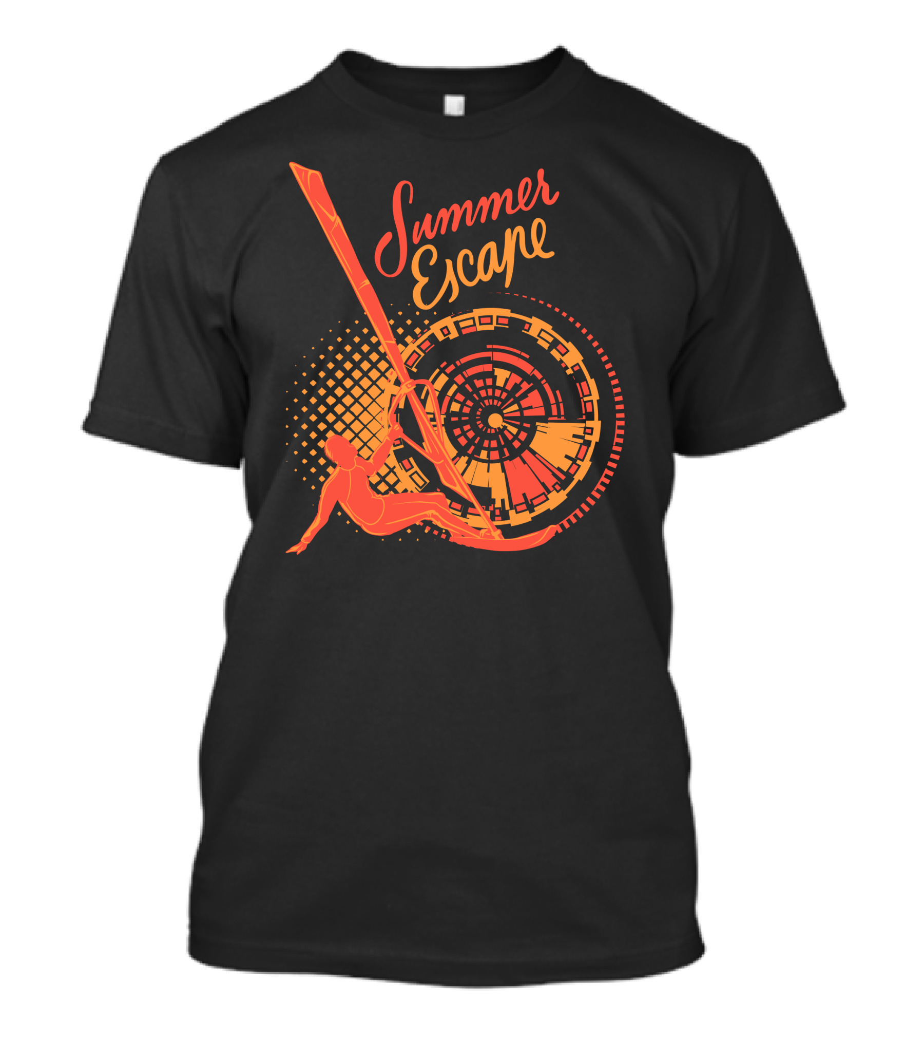 Summer Escape Windsurfing Adventure With Retro Geometric Vibes T-Shirt