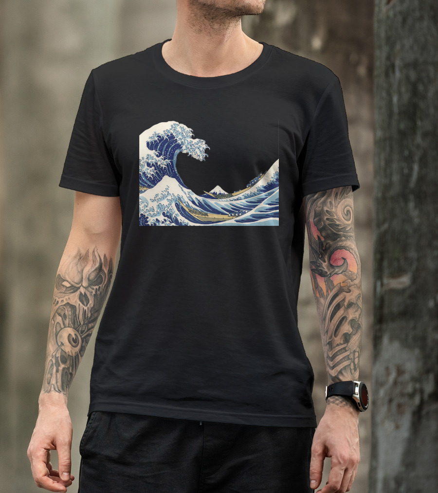 The Great Wave Off Kanagawa Cartoon T-Shirt