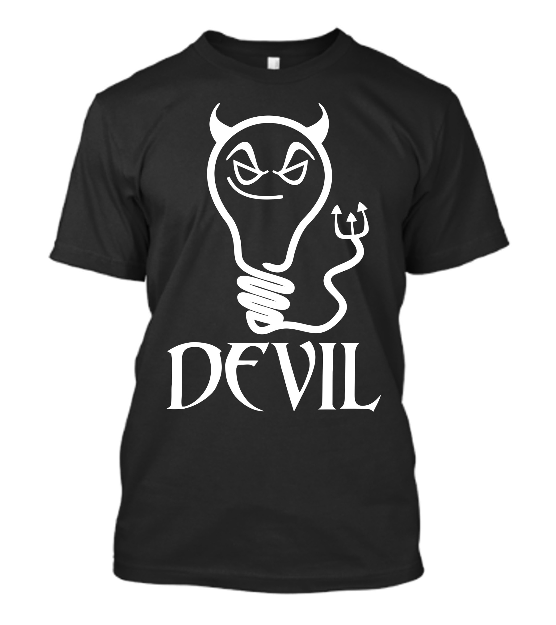 Angel Wife Devil Light Bulb Design Devil T-Shirt