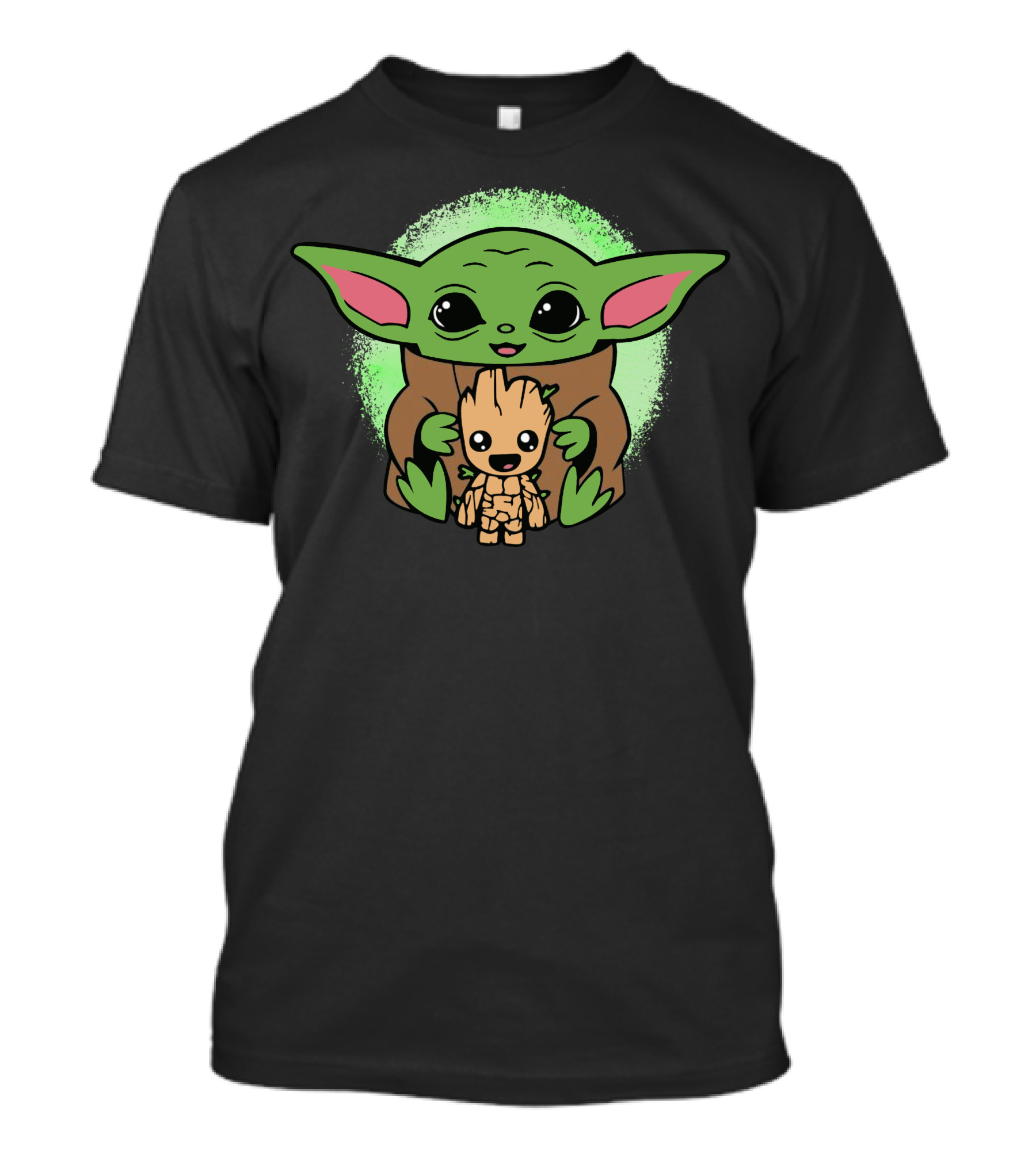 Baby Yoda Hugging Baby Groot Galaxy Friends T-Shirt