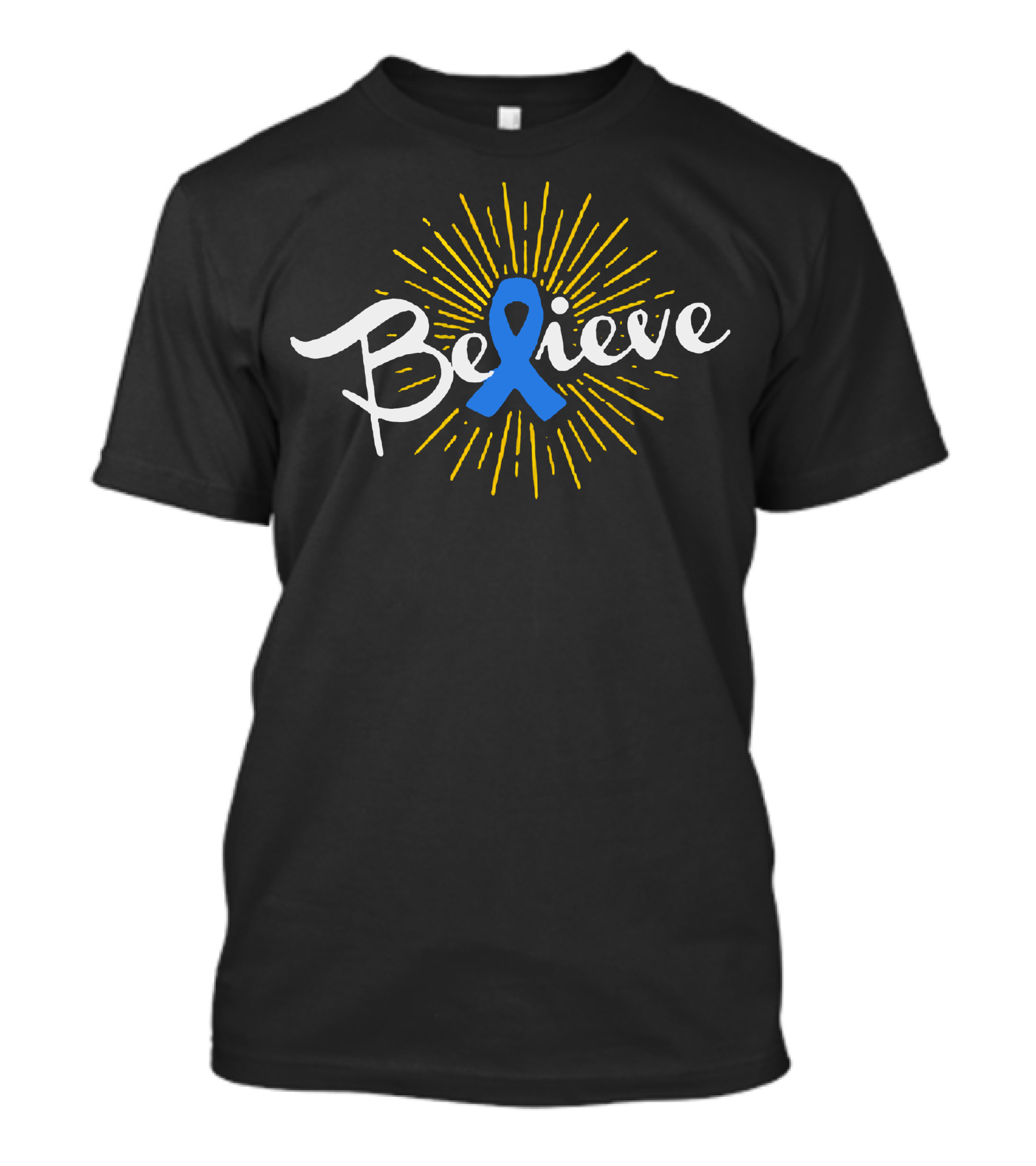 Believe Blue Ribbon Leukemia Cancer Awareness T-Shirt