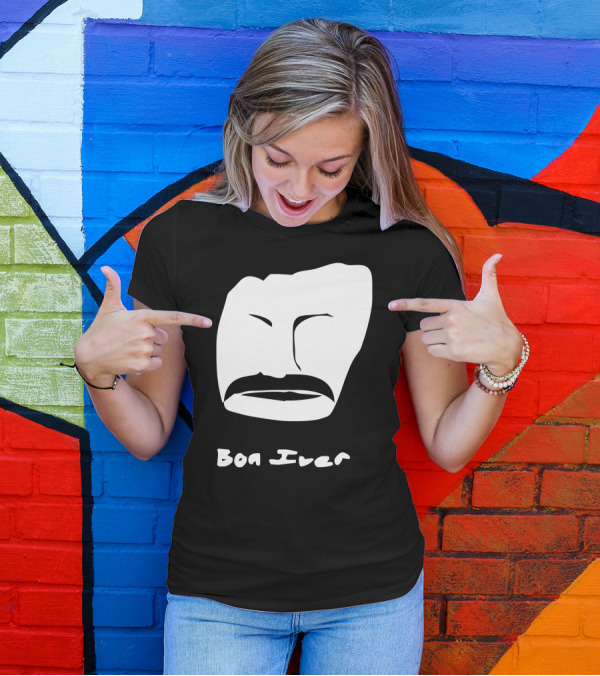Bon Iver Stylized Face Minimalist T-Shirt