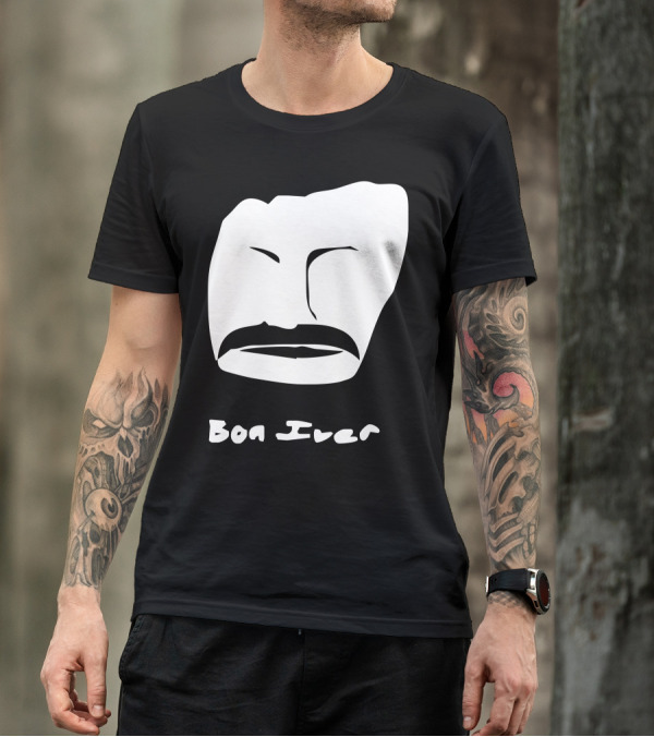 Bon Iver Stylized Face Minimalist T-Shirt