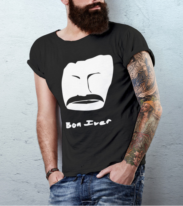 Bon Iver Stylized Face Minimalist T-Shirt