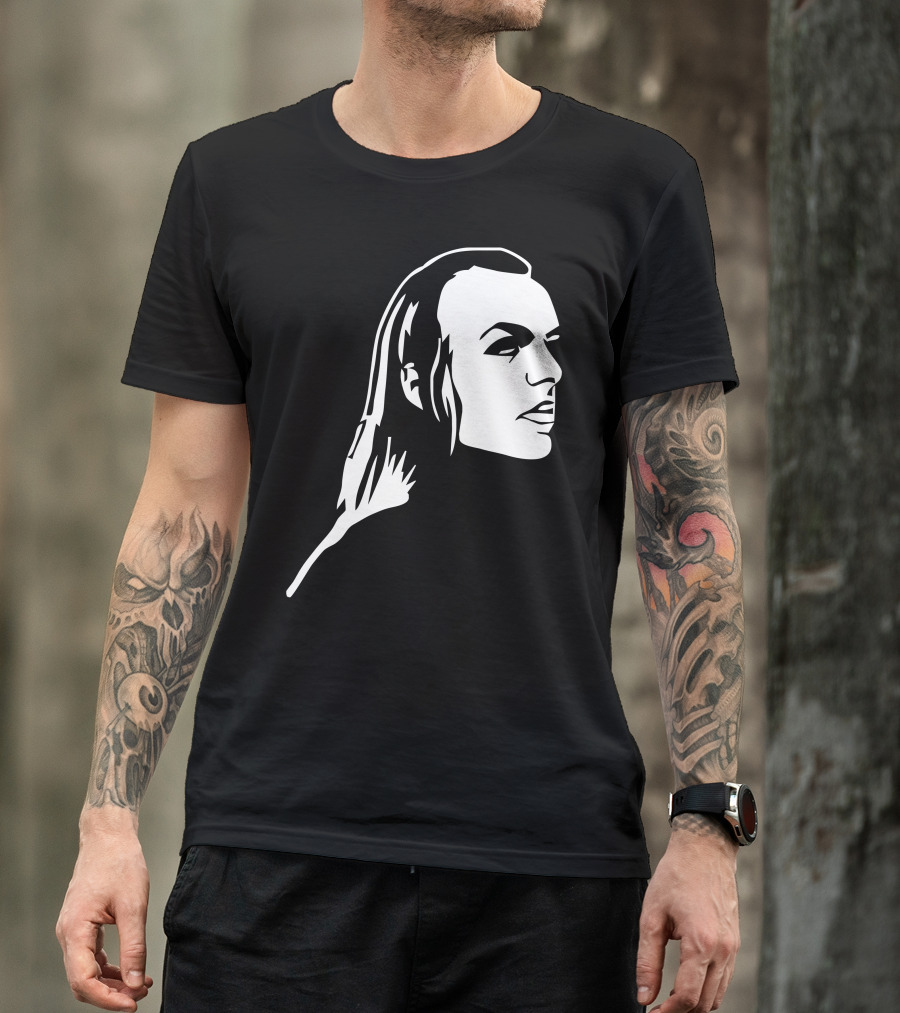 Brian Eno Minimalist Black And White Profile T-Shirt