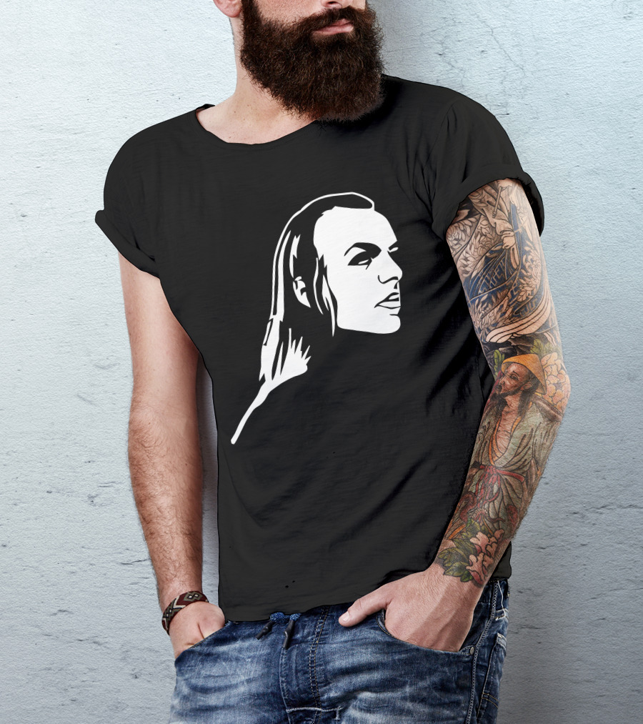 Brian Eno Minimalist Black And White Profile T-Shirt