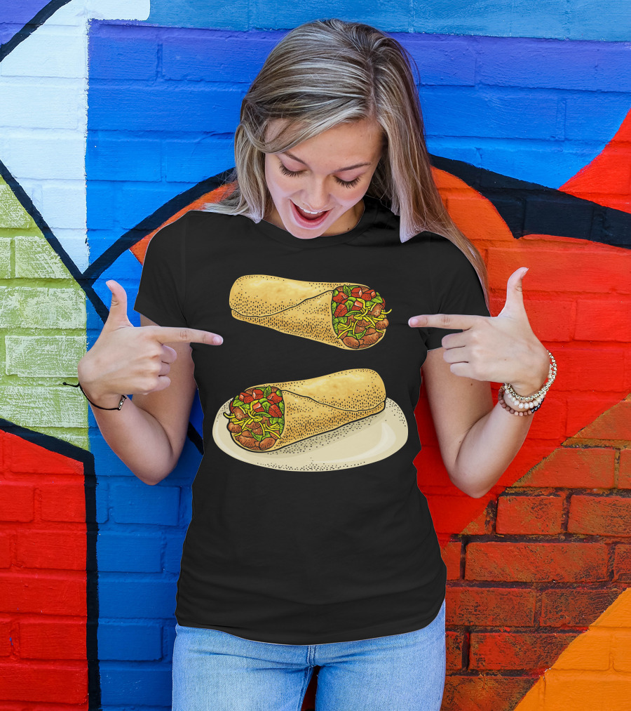Burrito Mexican Traditional Food Savory Wrap Filling Dish T-Shirt