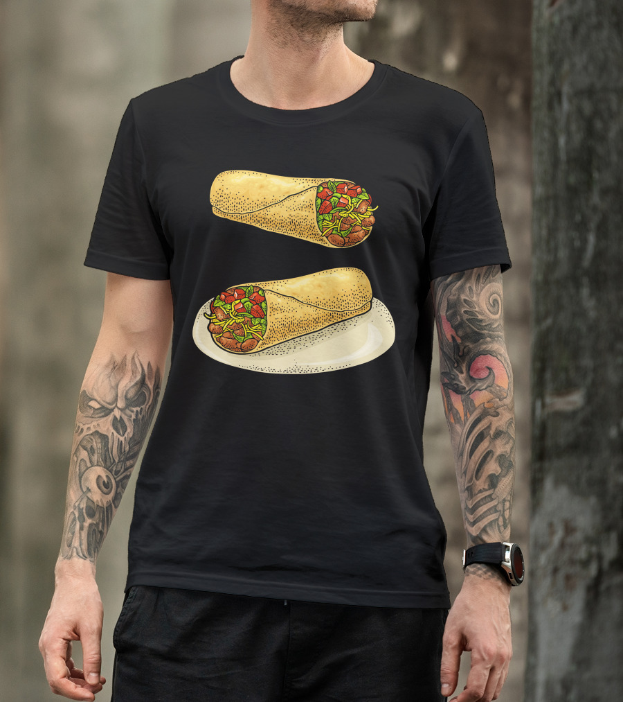 Burrito Mexican Traditional Food Savory Wrap Filling Dish T-Shirt