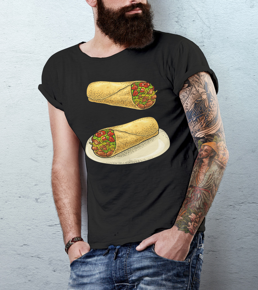 Burrito Mexican Traditional Food Savory Wrap Filling Dish T-Shirt