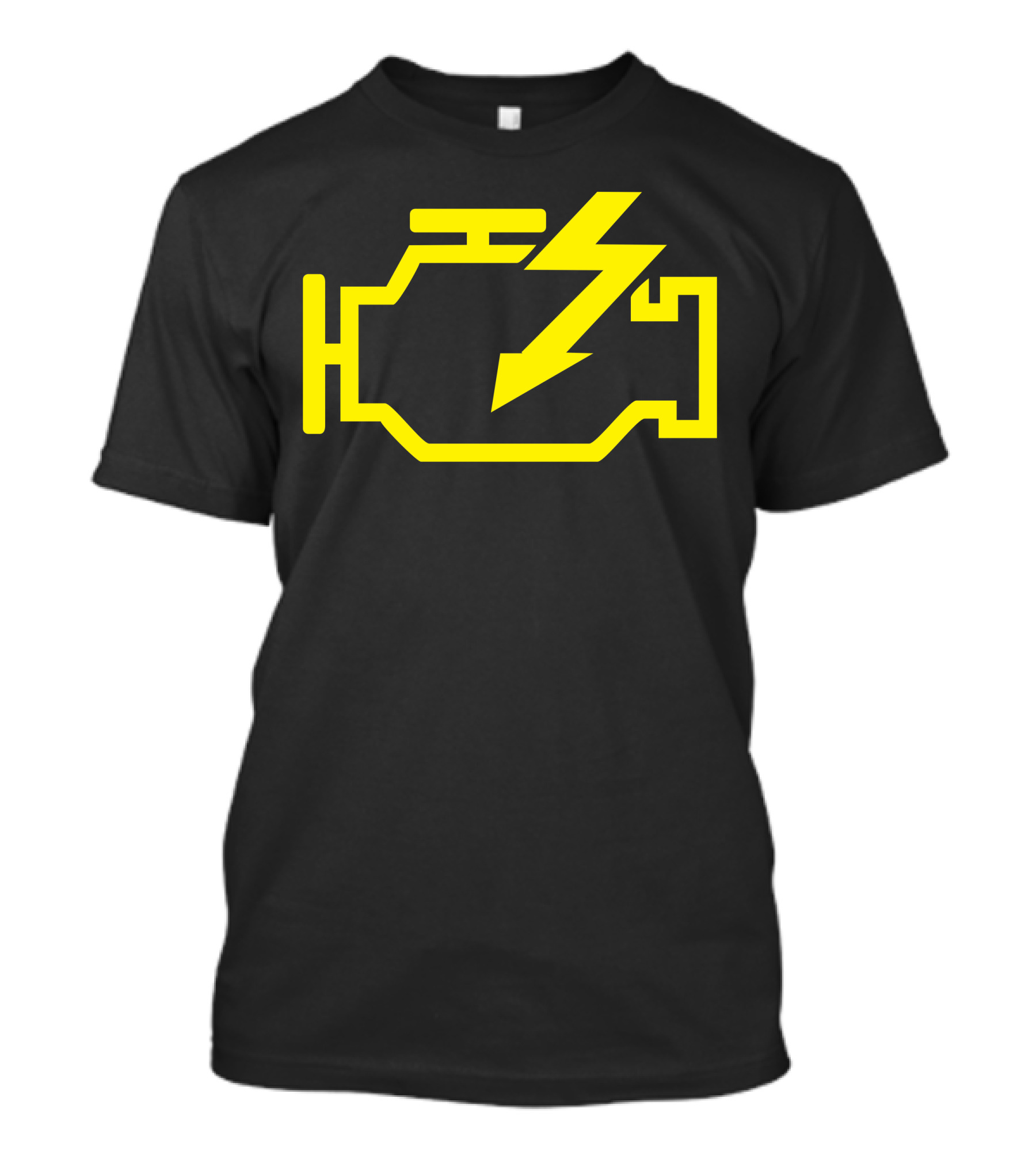 Check Engine Light Icon With Lightning Bolt T-Shirt
