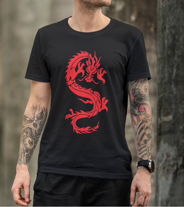 Chinese Dragon MMA Martial Arts Red T-Shirt