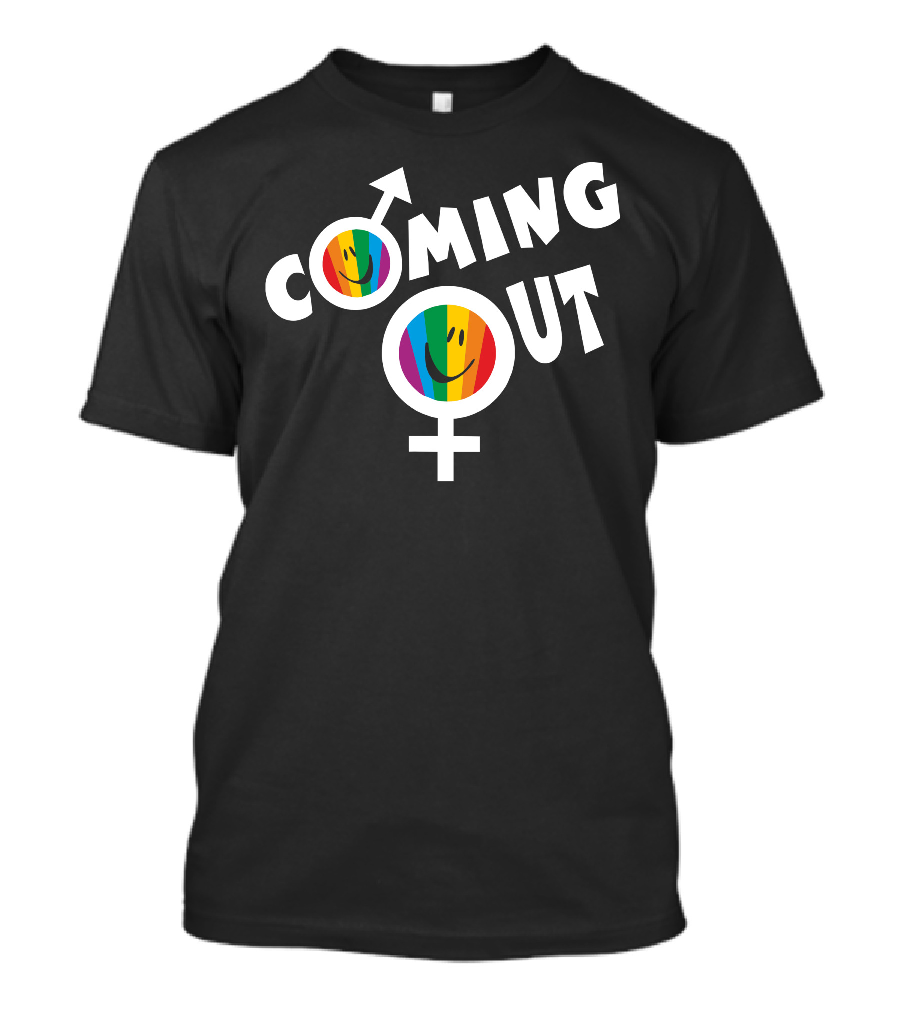 Coming Out Rainbow Smiley Gender Symbols T-Shirt