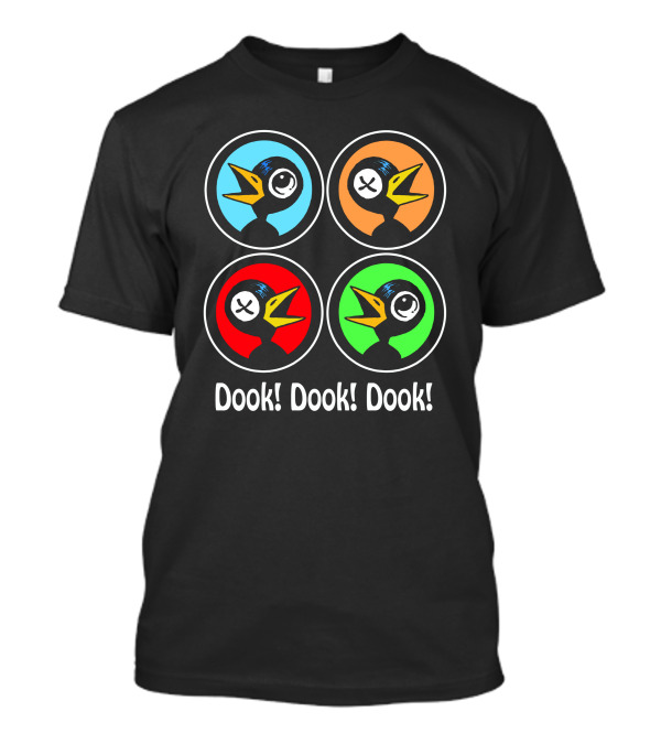 Dook Dook Dook Drinky Crow Cartoon Circles Colorful Character Faces T-Shirt