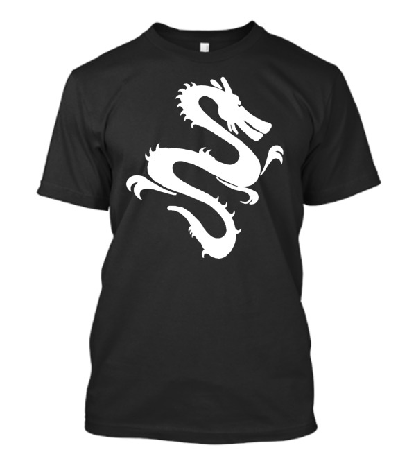 Dragon White Minimalist Asian-Inspired Serpent T-Shirt