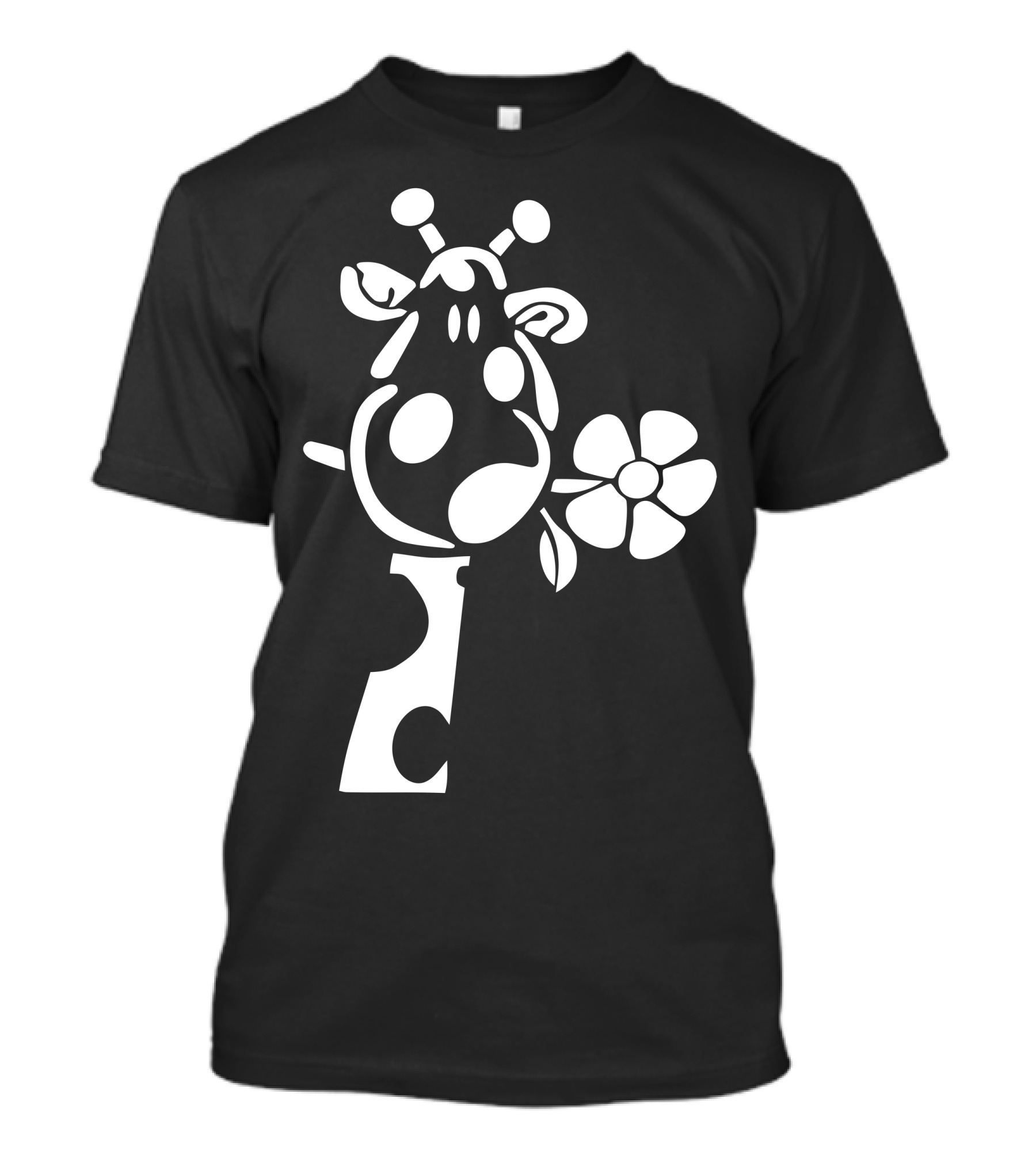 Giraffe Head With Cute Flower In Mouth T-Shirt