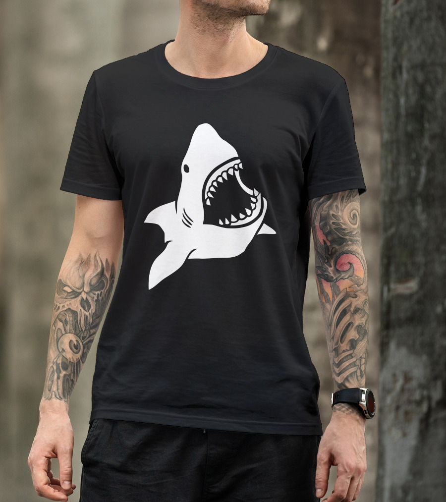 Great White Shark Mouth Open Iconic Pose T-Shirt