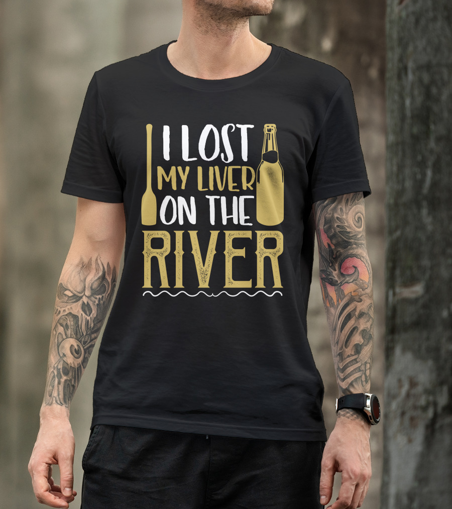 I Lost My Liver On The River Paddle Bottle Illustrated T-Shirt