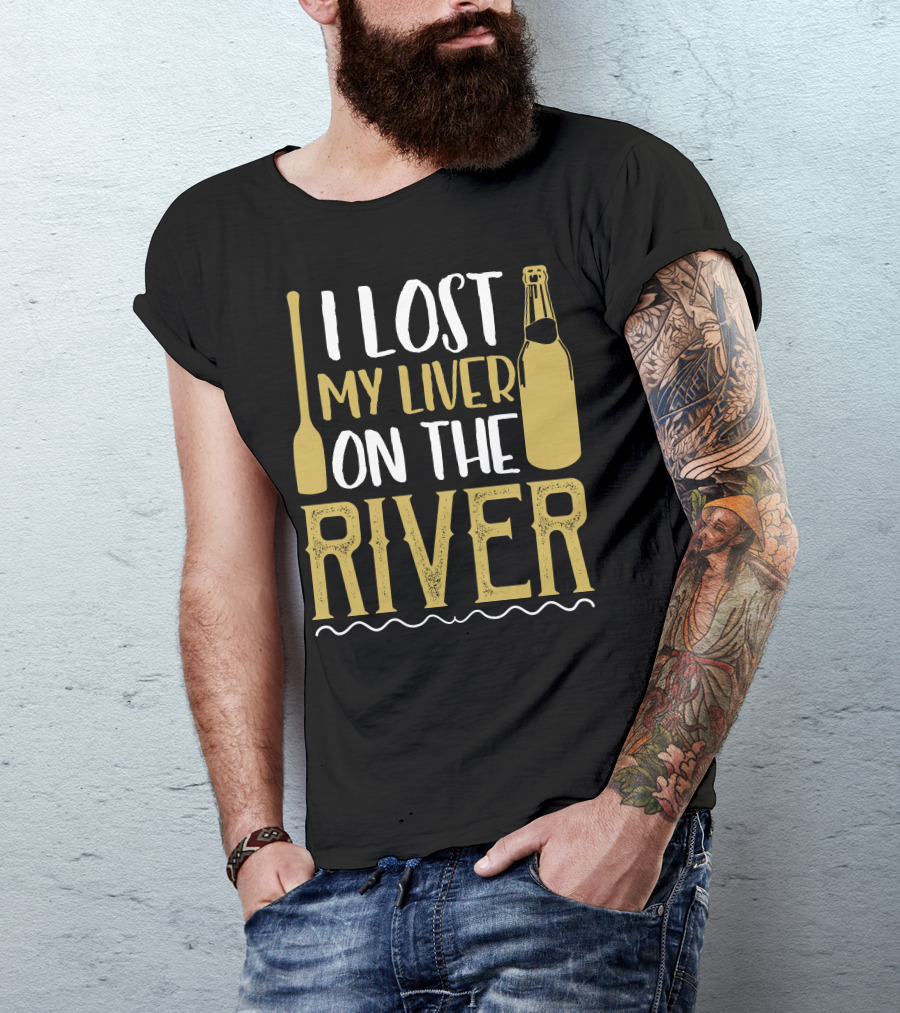 I Lost My Liver On The River Paddle Bottle Illustrated T-Shirt