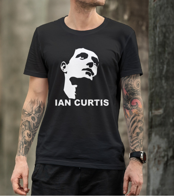 Ian Curtis Black And White Stencil T-Shirt