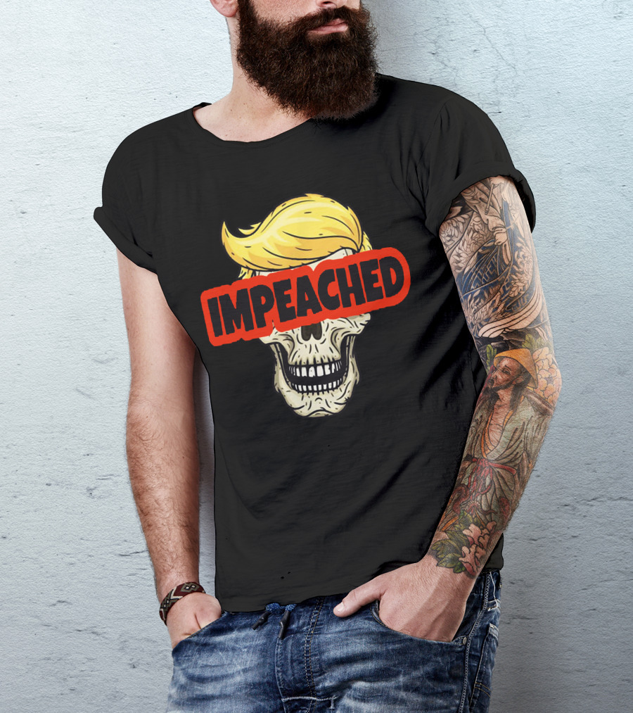 Impeached Trump Skull With Blonde Hair T-Shirt