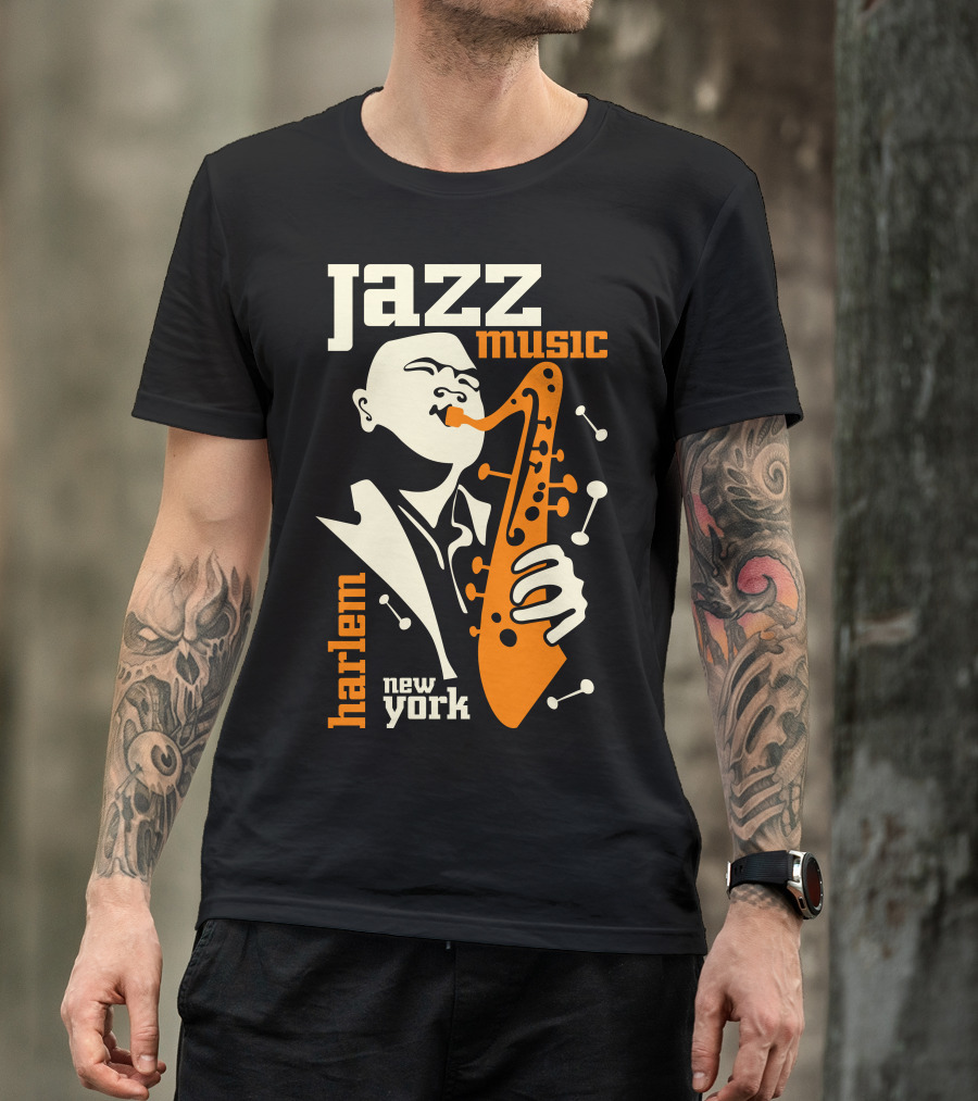 Jazz Music Harlem New York Saxophone Player T-Shirt