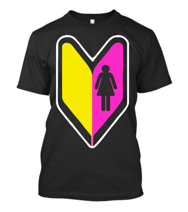JDM Girl Shoshinsha Mark Icon Pink Yellow T-Shirt