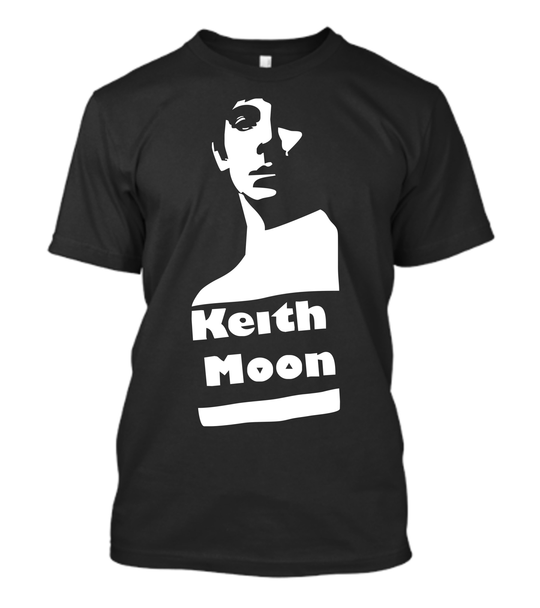 Keith Moon Monochrome Silhouette Emulating Iconic T-Shirt