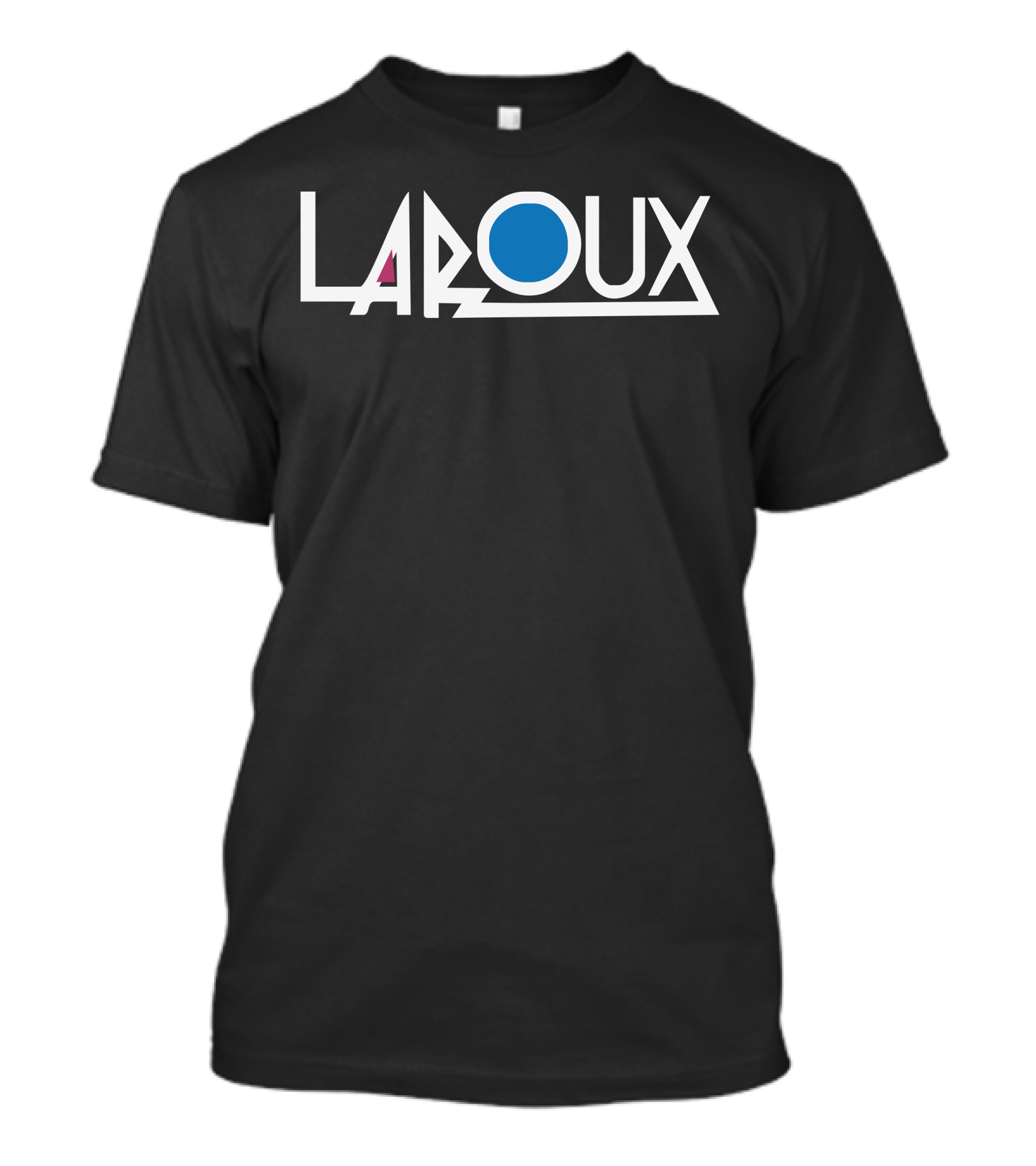 La Roux Stylized Bold Logo Design With Blue Circle Accent T-Shirt