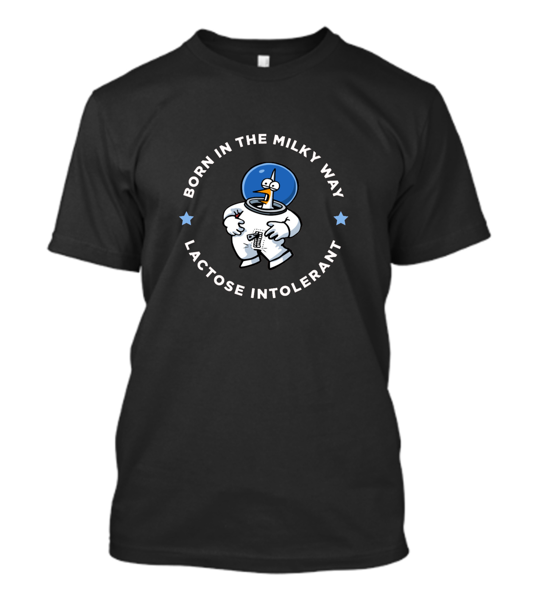Born In The Milky Way Lactose Intolerant Astronaut Cartoon T-Shirt