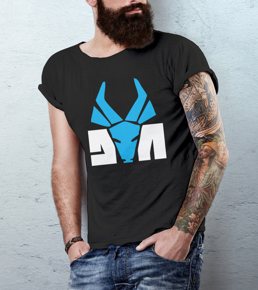 Die Antwoord Blue Antelope Icon White Stylized Text T-Shirt