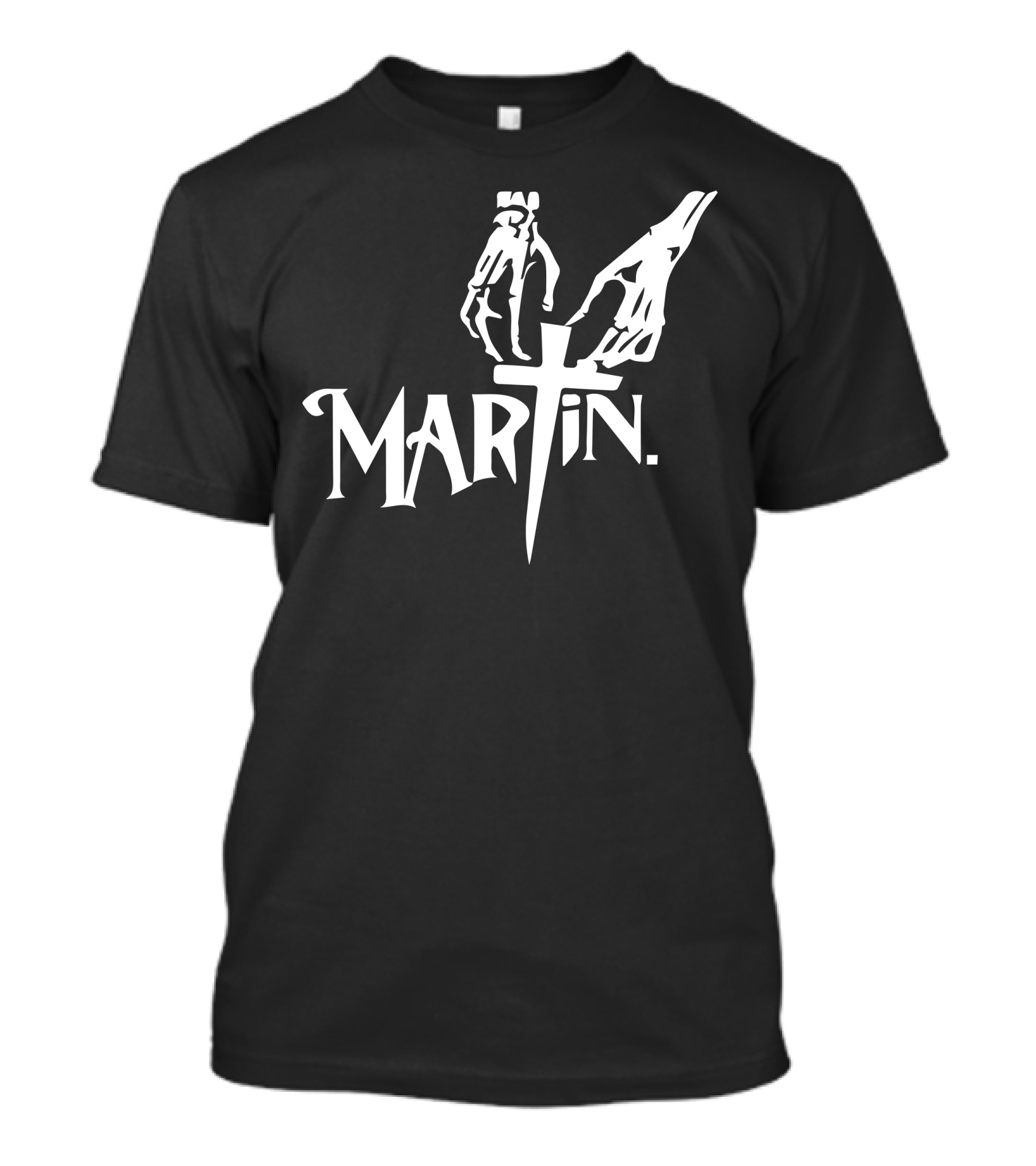 Martin Skeleton Hands Cross Horror T-Shirt